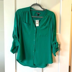 Express portofino top. Green. Size XS. NWT.